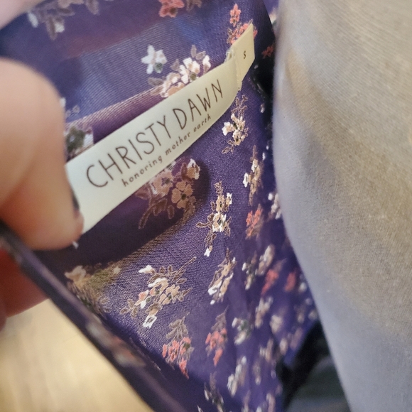 Christy Dawn Ameila Dress Deadstock Floral Purple Lilac Feminie Maxi Sustainable - Picture 7 of 12